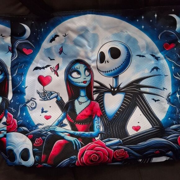 Nightmare Before Christmas Jack Sally Traveling Large Capacity Tote Bag - Picture 5 of 9